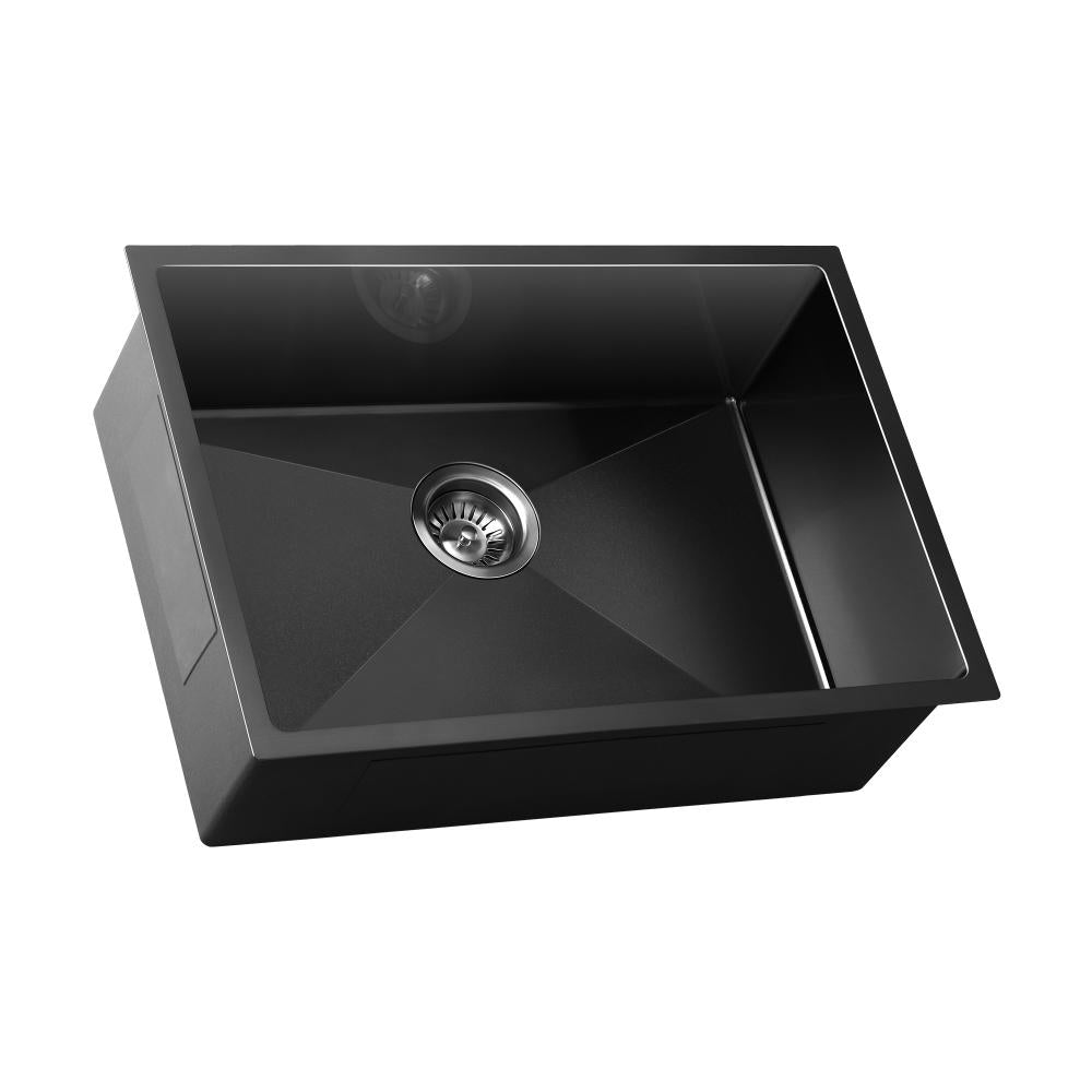 Shop Welba Kitchen Sink Stainless Steel Bathroom Laundry Basin Single Black 60X45CM  | PEROZ Australia