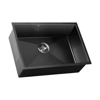 Shop Welba Kitchen Sink Stainless Steel Bathroom Laundry Basin Single Black 60X45CM  | PEROZ Australia