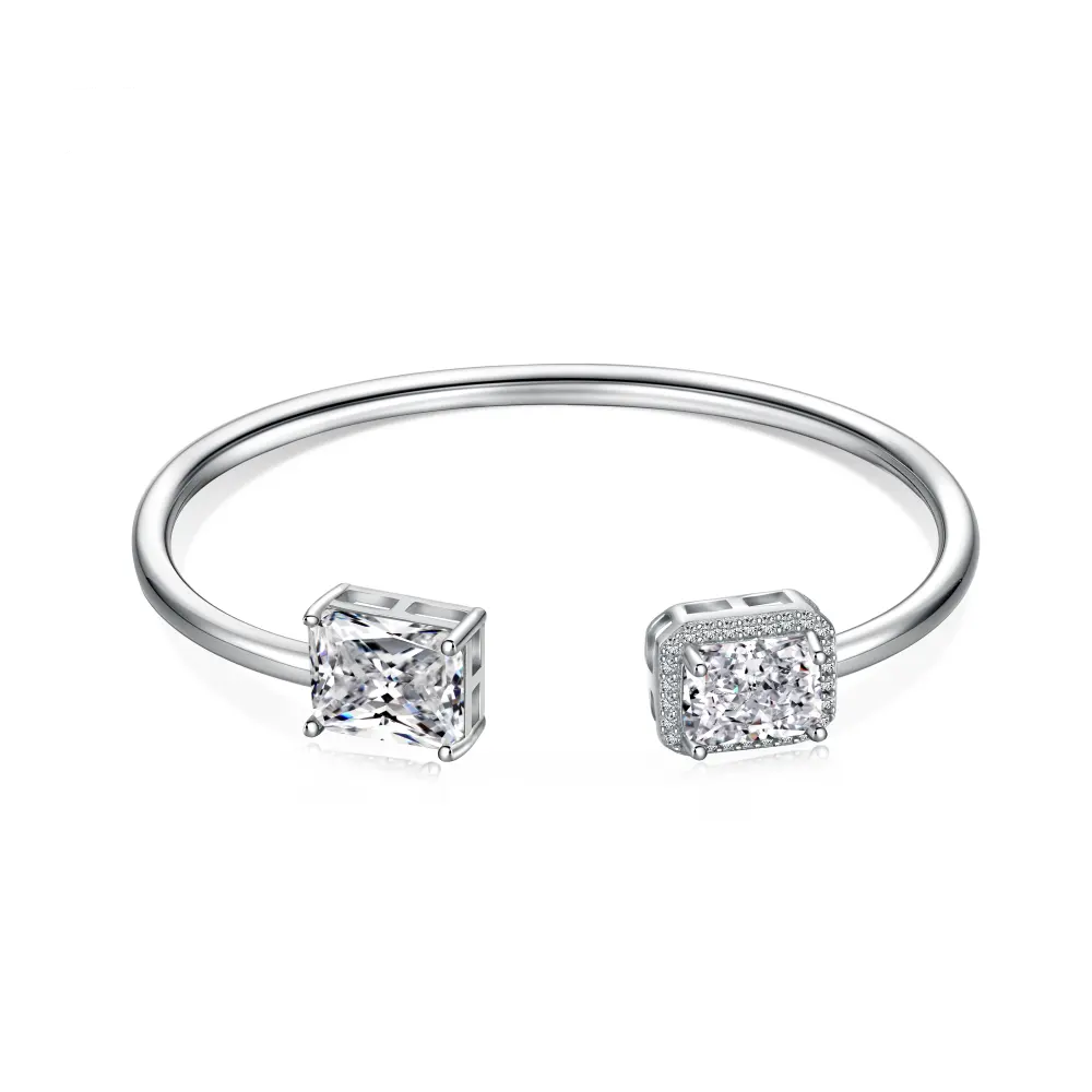 Anyco Bracelet Jewelry 925 Sterling Silver Cuff Bangle Bracelet Women Jewelry With Cubic Zirconia Bracelets For Girl-Bracelets-PEROZ Accessories