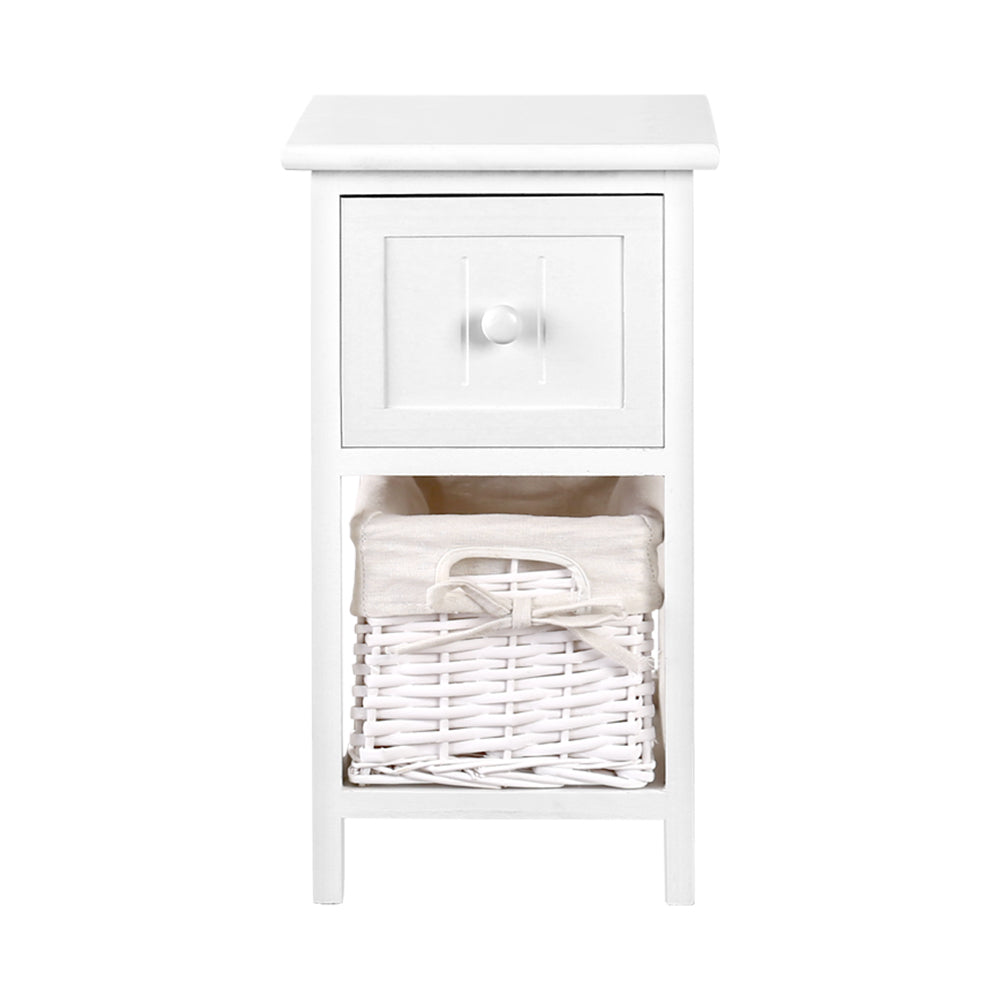 2 PCS Artiss Bedside Table - White-Bedside Tables - Peroz Australia - Image - 4