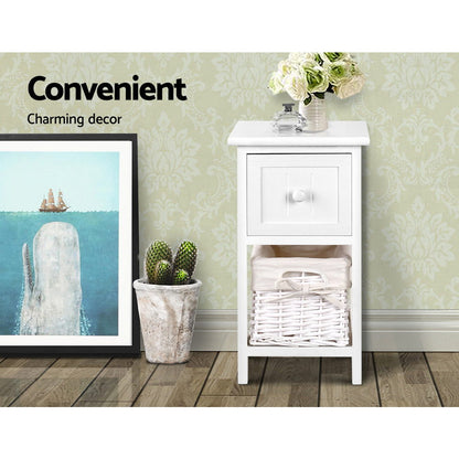 2 PCS Artiss Bedside Table - White-Bedside Tables - Peroz Australia - Image - 6