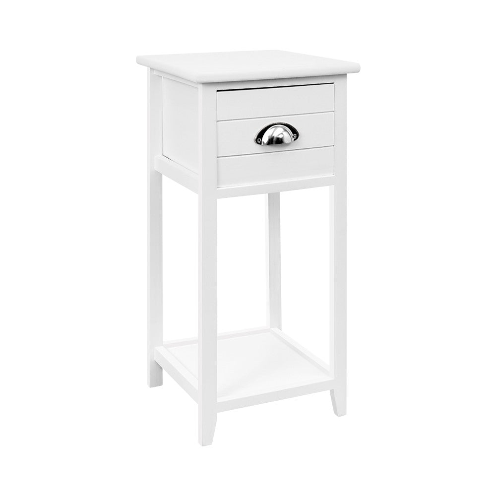 Artiss Bedside Table Nightstand Drawer Storage Cabinet Lamp Side Shelf White-Bedside Tables - Peroz Australia - Image - 2