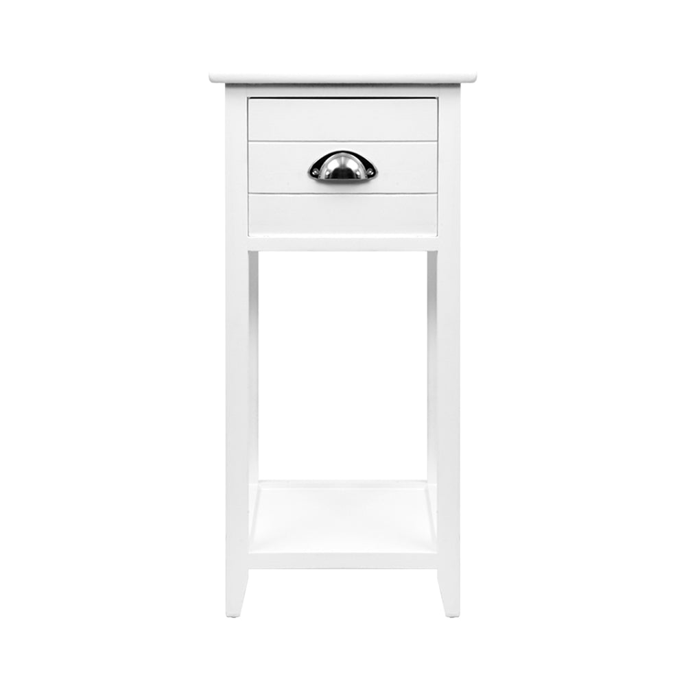 Artiss Bedside Table Nightstand Drawer Storage Cabinet Lamp Side Shelf White-Bedside Tables - Peroz Australia - Image - 4