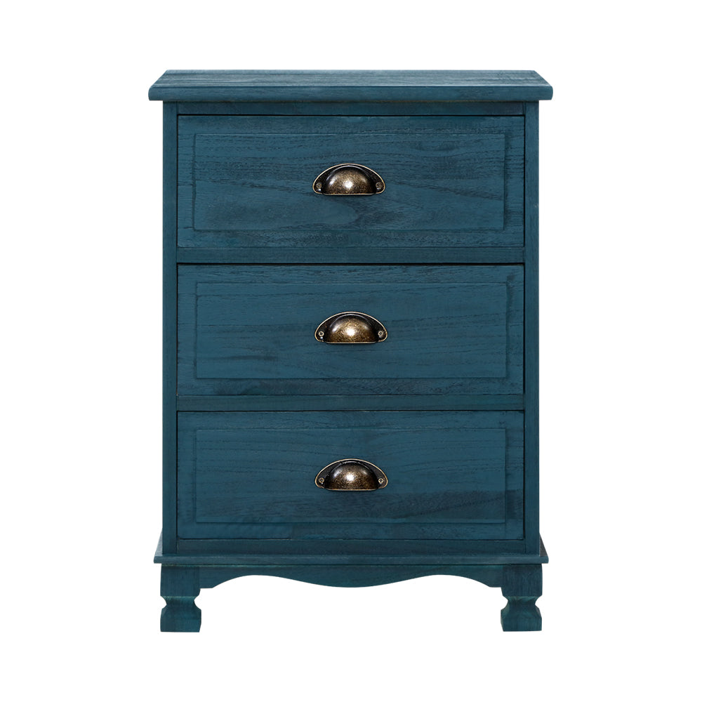 Artiss Bedside Tables Drawers Side Table Cabinet Vintage Blue Storage Nightstand-Bedside Tables - Peroz Australia - Image - 6