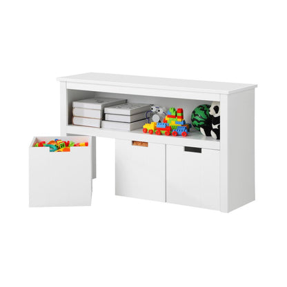 Shop Oikiture Wooden Kids Toy Storage Cabinet Bookshelf With Portable Storage Box  | PEROZ Australia