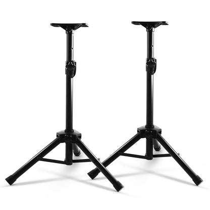Set of 2 Adjustable 120CM Speaker Stand - Black-Audio &amp; Video &gt; Musical Instrument &amp; Accessories-PEROZ Accessories