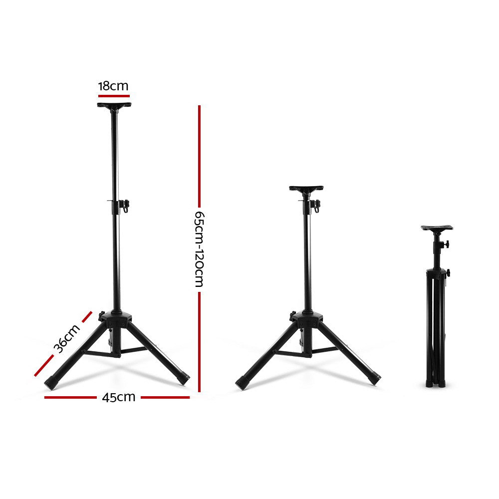Set of 2 Adjustable 120CM Speaker Stand - Black-Audio &amp; Video &gt; Musical Instrument &amp; Accessories-PEROZ Accessories
