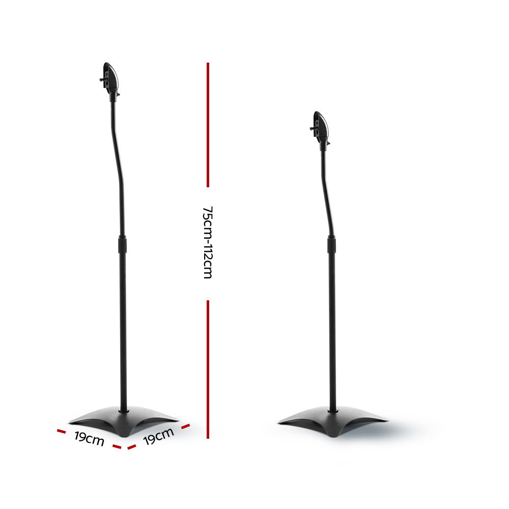 Set of 2 112CM Surround Sound Speaker Stand - Black-Audio &amp; Video &gt; Musical Instrument &amp; Accessories-PEROZ Accessories
