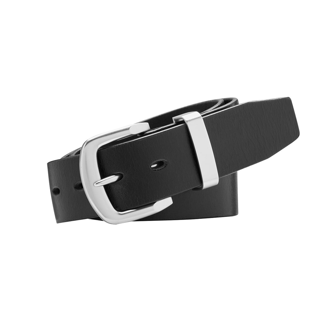 STATION Black. Full Grain Natural Leather Belt. 38mm width.-Full Grain Leather Belts-PEROZ Accessories