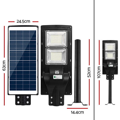 Leier 160 LED Solar Street Light 120W Flood Motion Sensor Remote Outdoor Wall Lamp x2-Home &amp; Garden &gt; Lighting-PEROZ Accessories