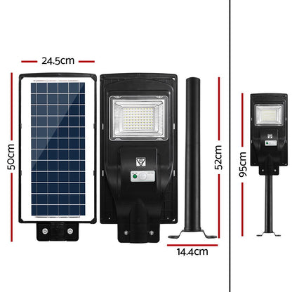 Leier 80 LED Solar Street Light 90W Flood Motion Sensor Remote Outdoor Wall Lamp x2-Home &amp; Garden &gt; Lighting-PEROZ Accessories