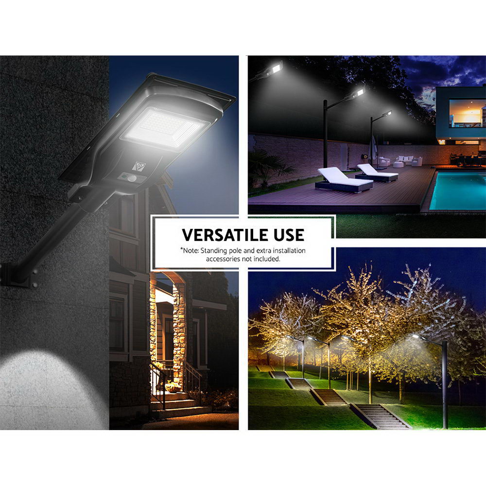 Leier 80 LED Solar Street Light 90W Flood Motion Sensor Remote Outdoor Wall Lamp x2-Home &amp; Garden &gt; Lighting-PEROZ Accessories
