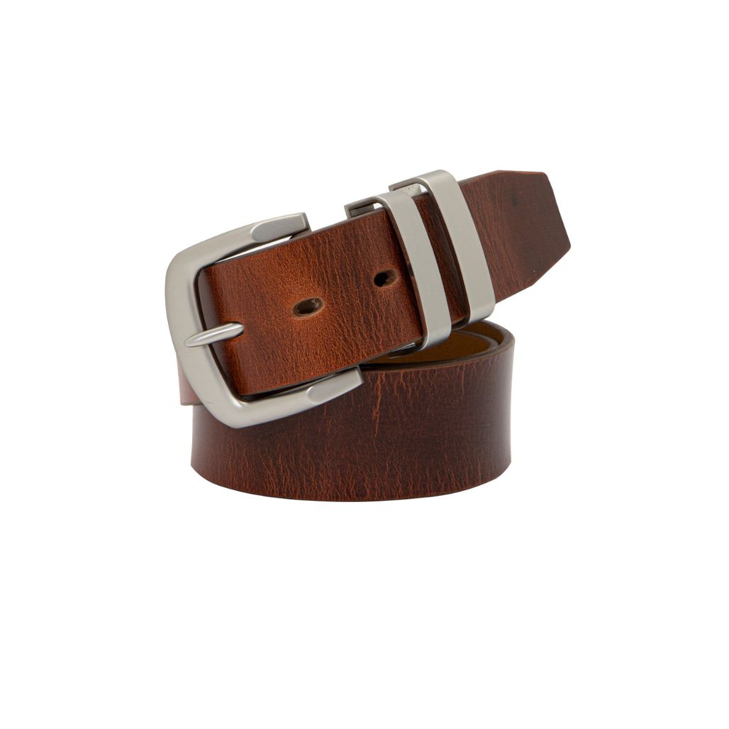 STOCKMAN Cognac. Full Grain Natural Leather Belt. 38mm width. Larger sizes.-Full Grain Leather Belts-PEROZ Accessories