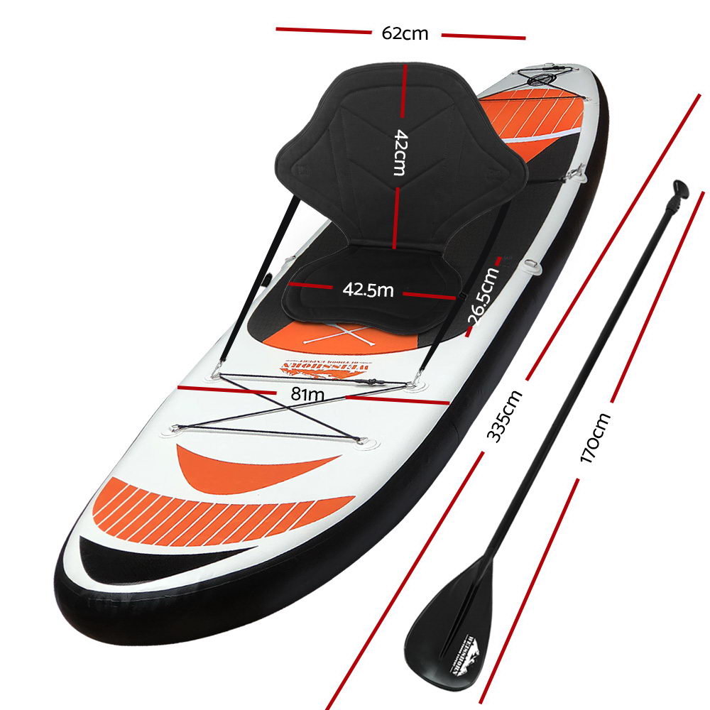 Weisshorn Stand Up Paddle Board Inflatable 11ft SUP Surfboard Paddleboard Kayak-Outdoor &gt; Boating-PEROZ Accessories