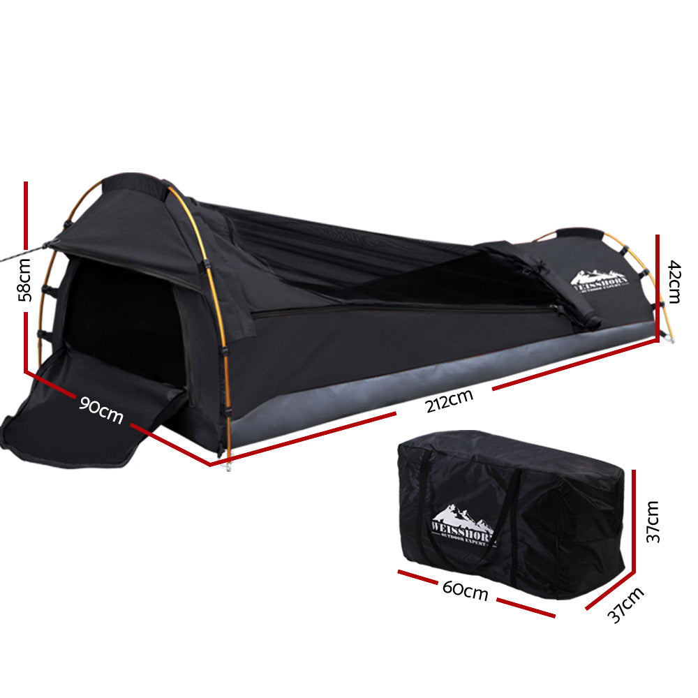 Weisshorn Camping Swags Single Biker Swag Grey Ripstop Canvas-Outdoor &gt; Camping-PEROZ Accessories