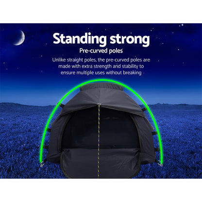Weisshorn Camping Swags Single Biker Swag Grey Ripstop Canvas-Outdoor &gt; Camping-PEROZ Accessories
