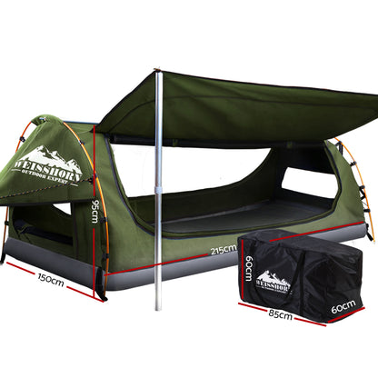 Weisshorn Double Swag Camping Swags Canvas Free Standing Dome Tent Celadon-Outdoor &gt; Camping-PEROZ Accessories