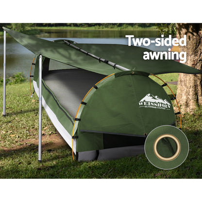 Weisshorn Double Swag Camping Swags Canvas Free Standing Dome Tent Celadon-Outdoor &gt; Camping-PEROZ Accessories