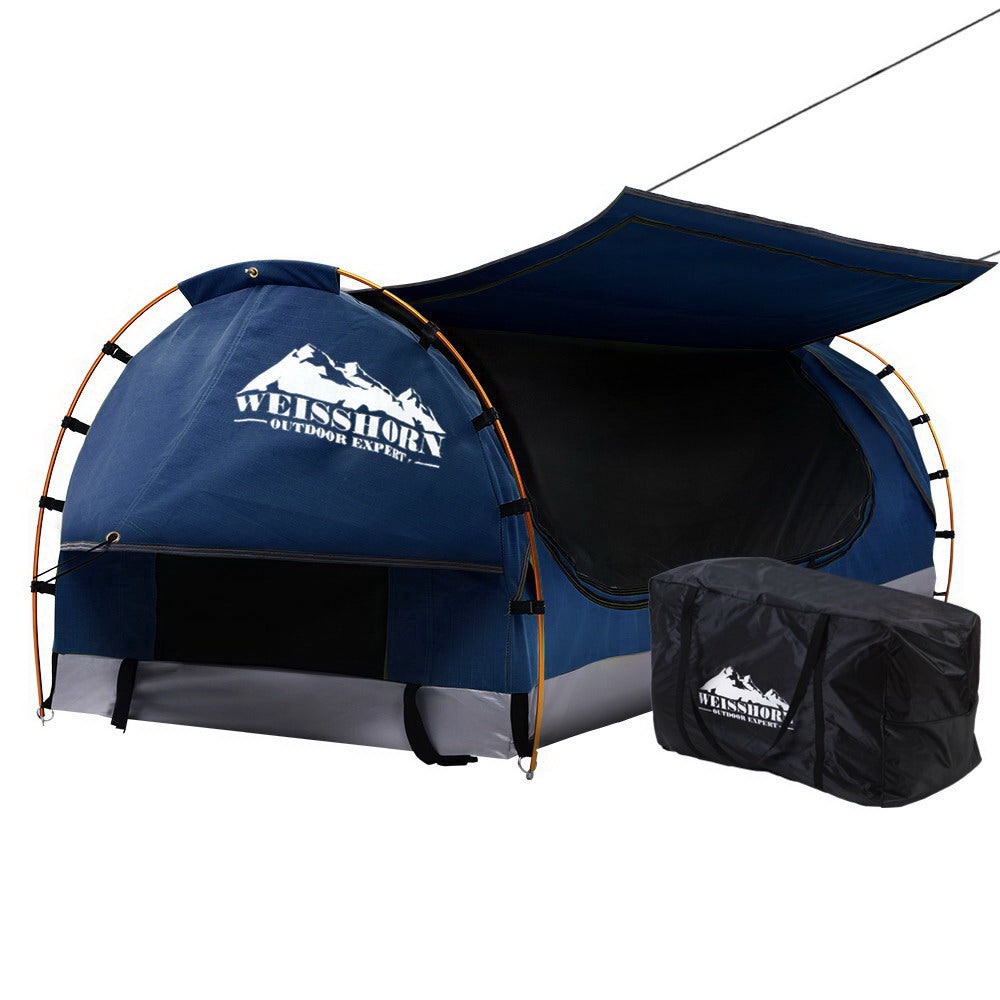 Weisshorn Swag King Single Camping Canvas Free Standing Swags Blue Dome Tent-Outdoor &gt; Camping-PEROZ Accessories