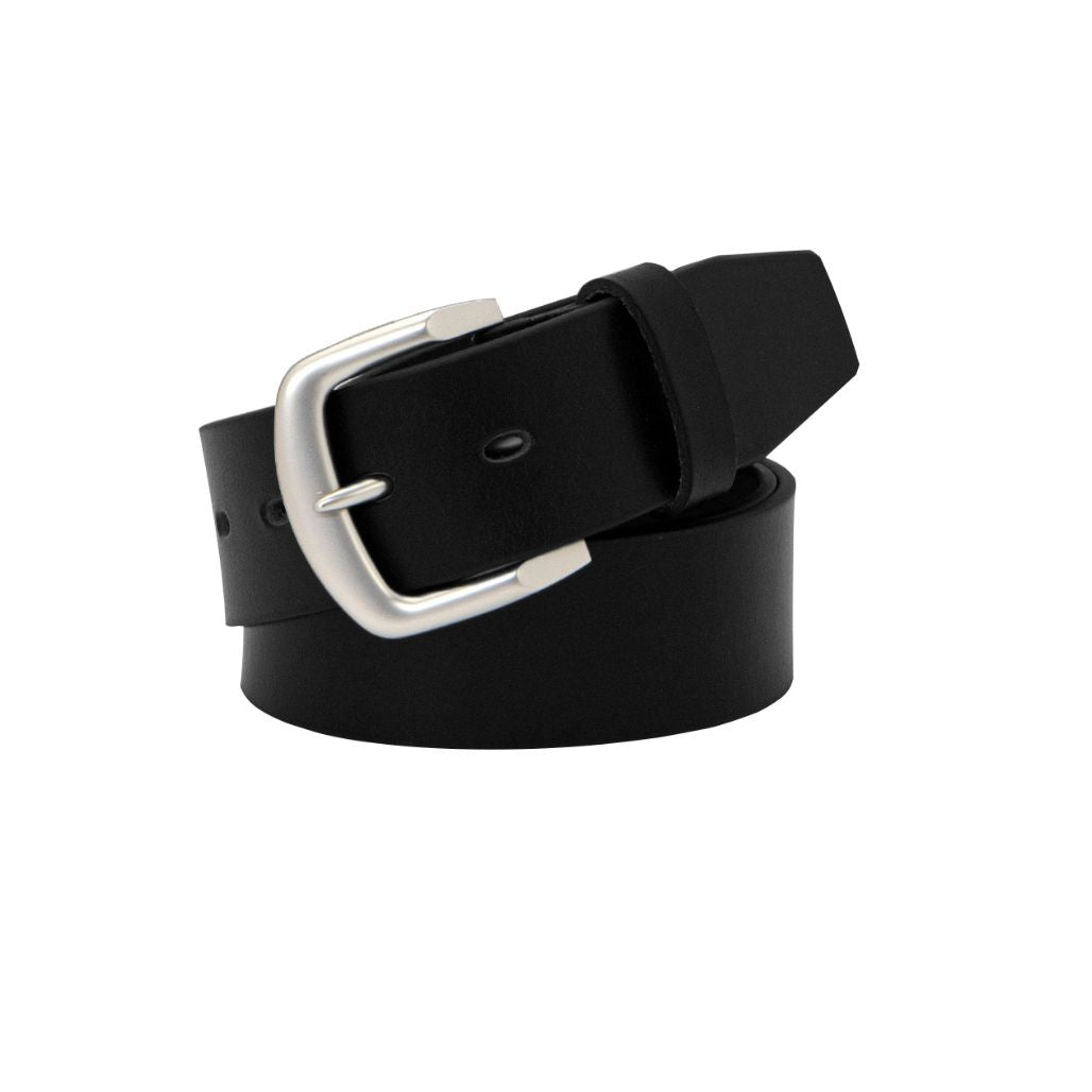 SWAG Black. Full Grain Natural Leather Belt. 38mm width. Larger sizes.-Full Grain Leather Belts-PEROZ Accessories