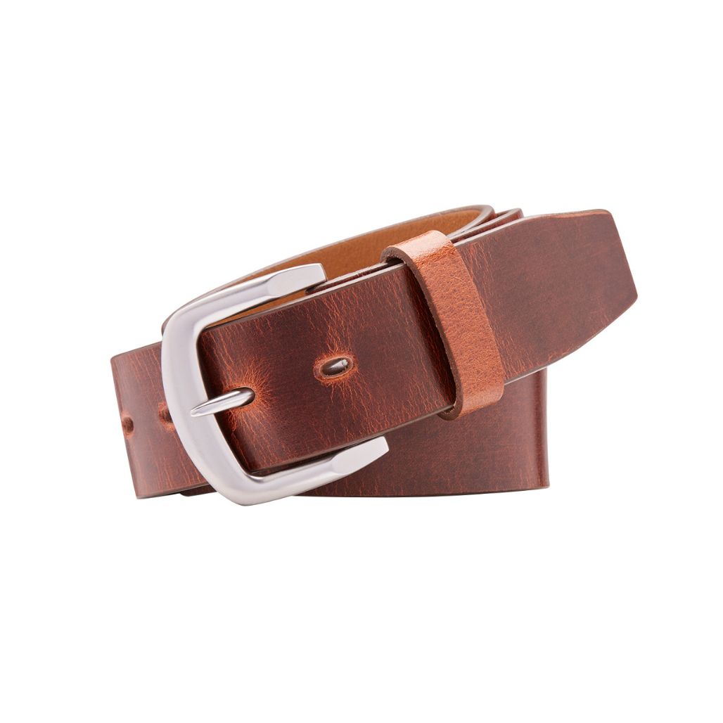 SWAG Cognac. Men’s Full Grain Natural Leather Belt. 38mm width. Larger sizes.-Full Grain Leather Belts-PEROZ Accessories