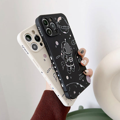 Anymob iPhone Case Black Creative Astronaut Silicon Soft Cover-Mobile Phone Cases-PEROZ Accessories