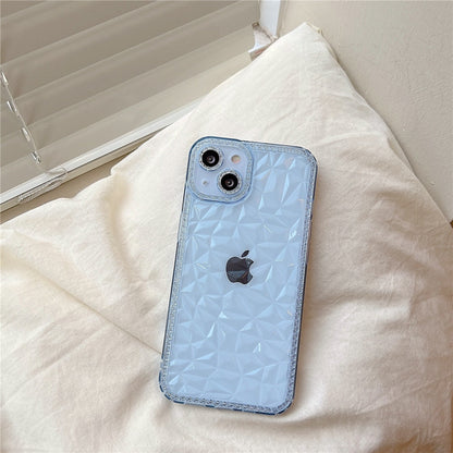 Anymob iPhone Case Pink Diamond Pattern Shockproof Transparent Soft Silicone Cover-Mobile Phone Cases-PEROZ Accessories
