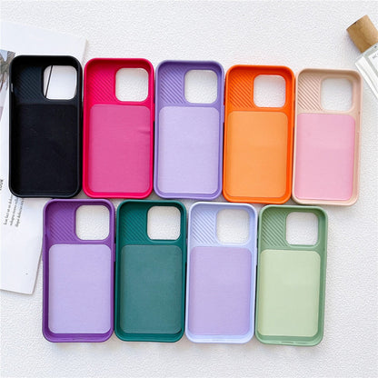 Anymob iPhone Orange Window Phone Case Slide Lens Protection Shockproof Cover-Mobile Phone Cases-PEROZ Accessories