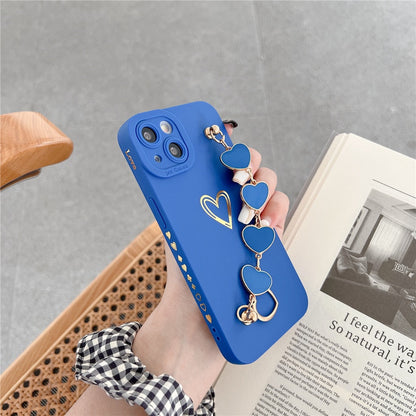 Anymob iPhone Case Black Soft Silicon Love Heart Lens Protection Bracelet Bumper Back Cover-Mobile Phone Cases-PEROZ Accessories