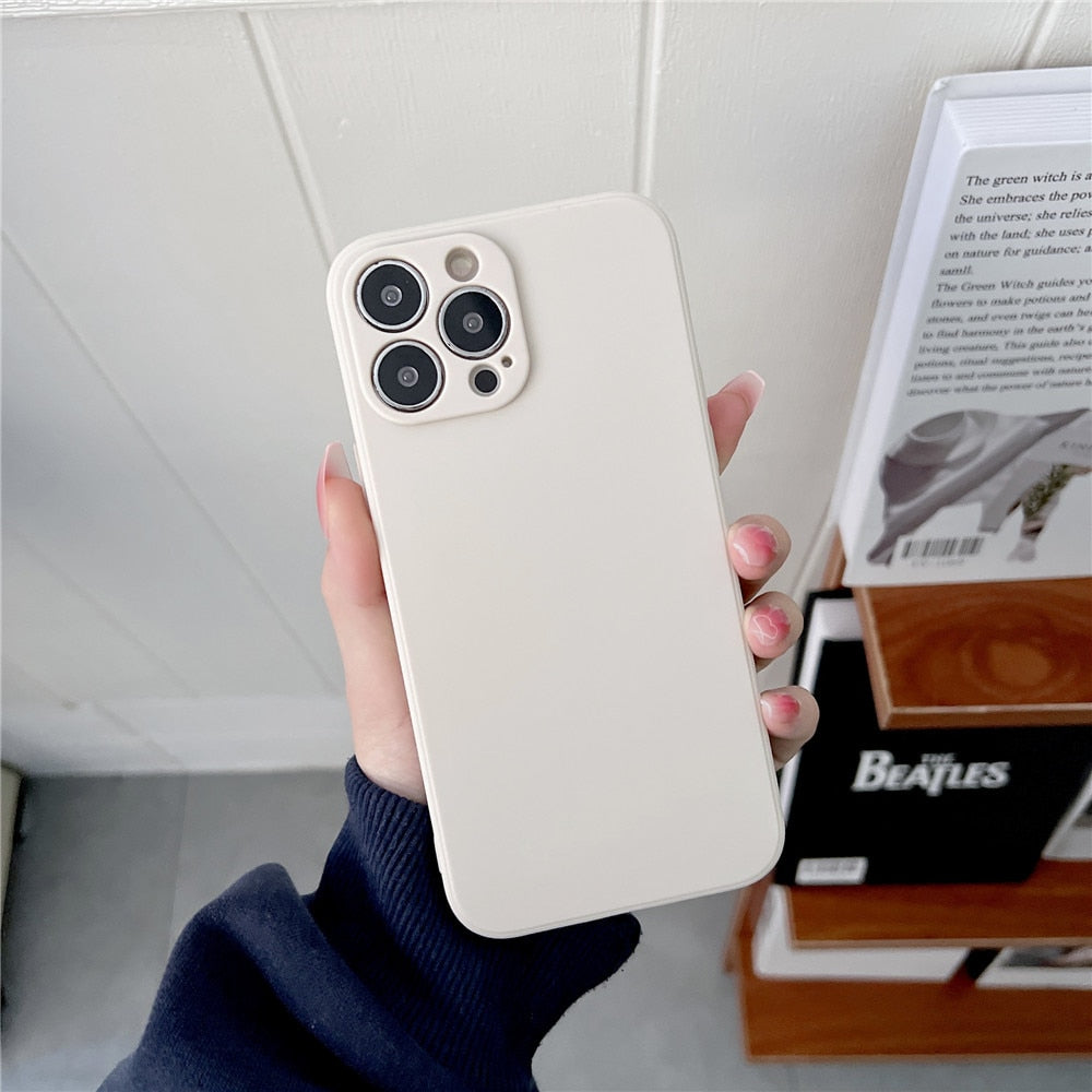 Anymob iPhone White Square Silicone Phone Case Slim Soft Back Cover-Mobile Phone Cases-PEROZ Accessories