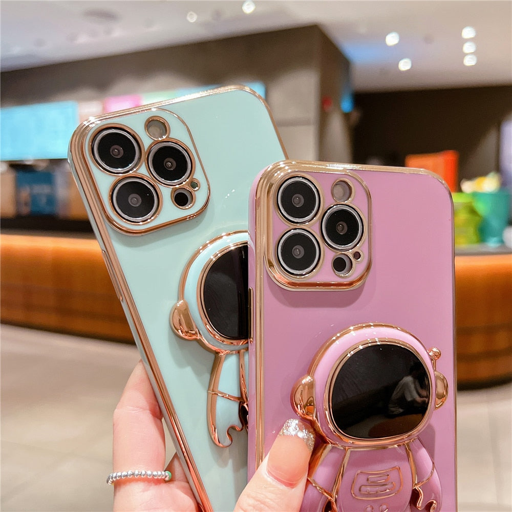Anymob iPhone Case Dark Green Universal 6D Astronaut Foldable Holder Phone Cover-PEROZ Accessories