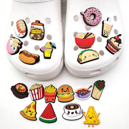 Anykidz Jibbitz Random Food 10pcs Shoe Charm Accessories Jeans Clogs Pendants Designer Ornament for Crocs-Shoe Accessories-PEROZ Accessories