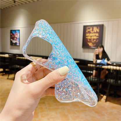 Anymob iPhone Case Blue Clear Shining Glitter Sequins Cute Soft Phone Cover-Mobile Phone Cases-PEROZ Accessories