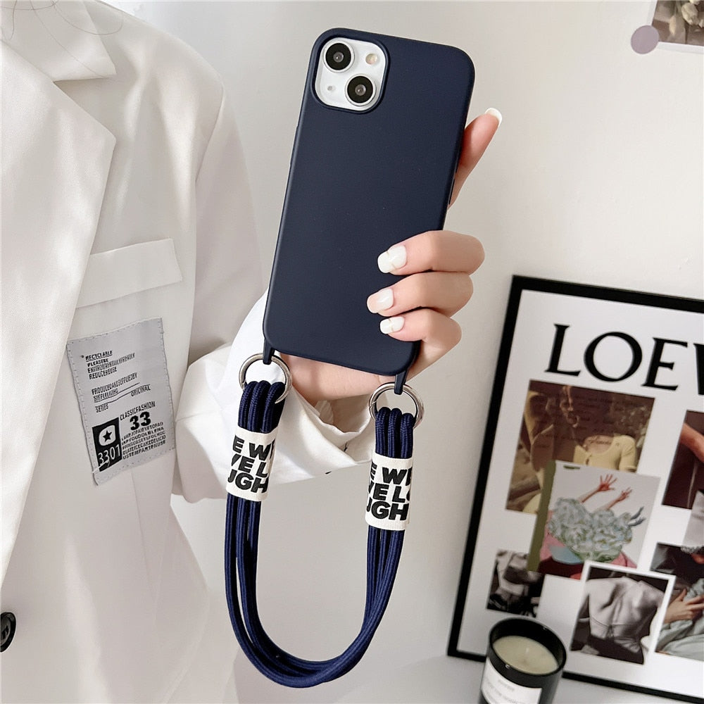 Anymob iPhone Case Green Simple Wrist Lanyard Strap Cord Lanyard Soft Silicone Cover-Mobile Phone Cases-PEROZ Accessories