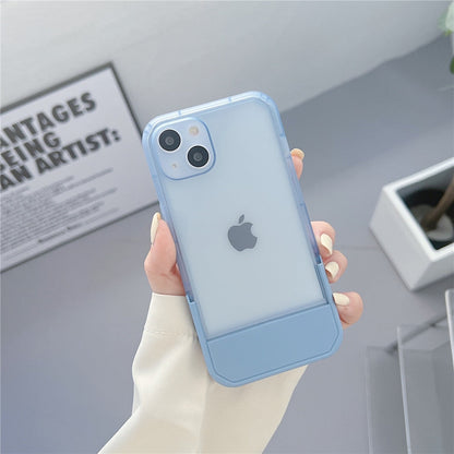 Anymob iPhone Case Brown Candy Color Stand Holder Bracket Soft Transparent Silicon Shockproof Cover-Mobile Phone Cases-PEROZ Accessories