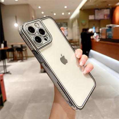 Anymob iPhone Case Pink Plating Soft TPU Diamond Glitter Lens Protection Cover-Mobile Phone Cases-PEROZ Accessories