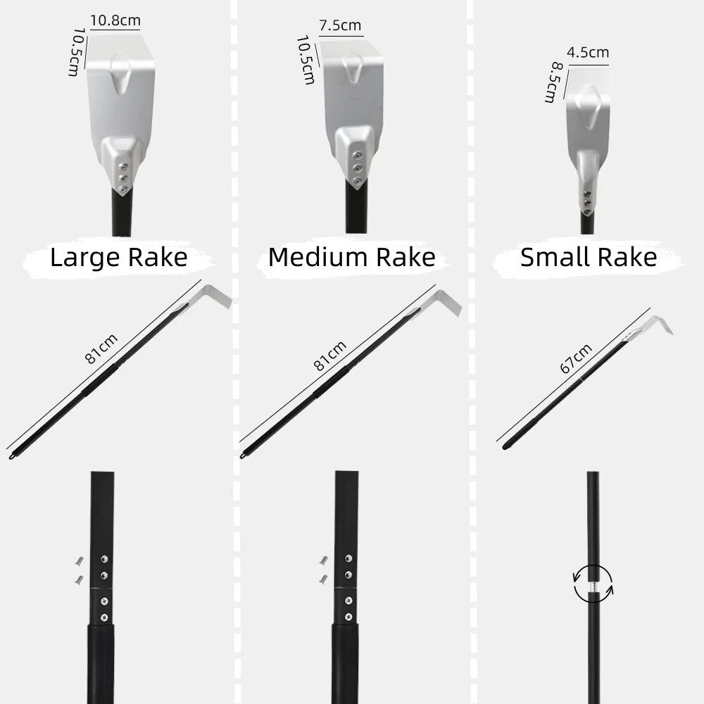 AnyGleam Silver 67cm Small Aluminum Ash Rake and Coal Mixing Pizza Tool Accessories-Pizza Makers &amp; Ovens-PEROZ Accessories