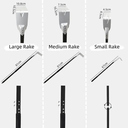 AnyGleam Silver 67cm Small Aluminum Ash Rake and Coal Mixing Pizza Tool Accessories-Pizza Makers &amp; Ovens-PEROZ Accessories