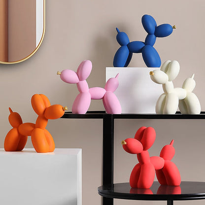 Anyhouz Home Figurine Nordic Balloon Dog Black with Gold Splatter Resin for Living Room Desktop Decoration Accessories Gifts-Sculptures &amp; Statues-PEROZ Accessories