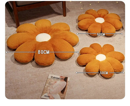 Anyhouz Plush Pillow Dark Pink Flower Shape Stuffed Soft Pillow Seat Cushion Room Decor 50cm-Pillow-PEROZ Accessories