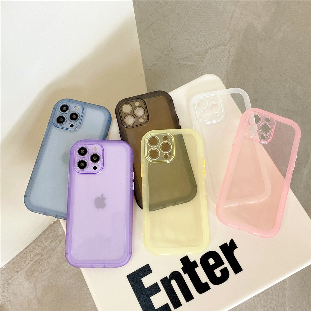 Anymob iPhone Case Purple Transparent Matte Shockproof Soft Silicone Clear Back Cover Bumper-Mobile Phone Cases-PEROZ Accessories