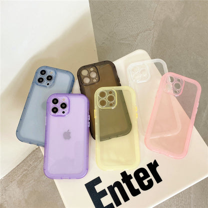 Anymob iPhone Case Purple Transparent Matte Shockproof Soft Silicone Clear Back Cover Bumper-Mobile Phone Cases-PEROZ Accessories
