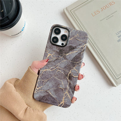 Anymob iPhone Case White Glitter Vintage Marble Shockproof Soft IMD Bumper Back Cover-Mobile Phone Cases-PEROZ Accessories