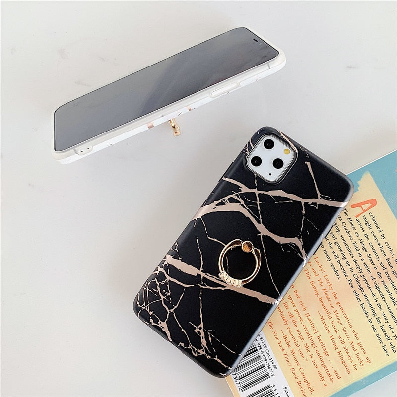 Anymob iPhone White Case Cover Marble Silicon Phone Cover-PEROZ Accessories