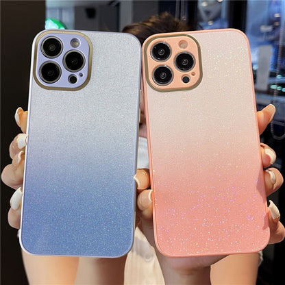 Anymob iPhone Case Pink Gradient Glitter Soft Shockproof Back Cover Shell-Mobile Phone Cases-PEROZ Accessories