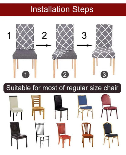 Anyhouz Chair Cover Navy Corn Kernels Waterproof Universal Size for Dining Room Stretch Seat Slipcovers-Chair Cover-PEROZ Accessories
