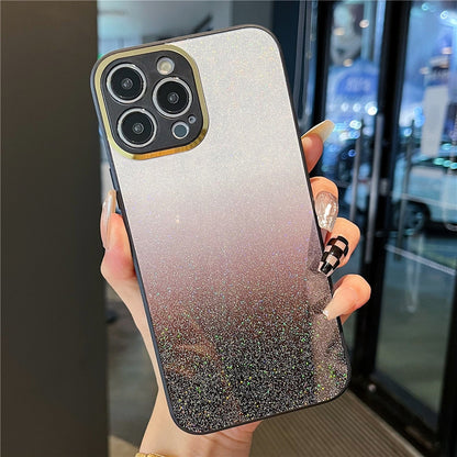 Anymob iPhone Case Pink Gradient Glitter Soft Shockproof Back Cover Shell-Mobile Phone Cases-PEROZ Accessories