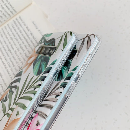 Anymob Samsung Case Green Floral Design Art Leaf Flower Silicon Without Holder Stand Phone Cover-Mobile Phone Cases-PEROZ Accessories