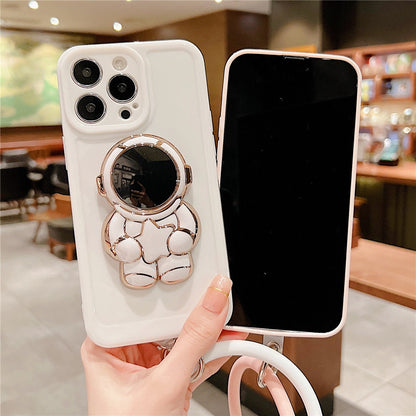 Anymob iPhone White Hand Ring Loop Soft Case Astronaut Folding Stand Holder Cover-Mobile Phone Cases-PEROZ Accessories