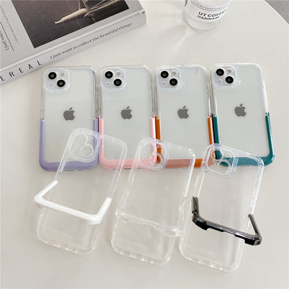 Anymob iPhone Case Purple Transparent Holder Stand Bracket Clear Shockproof Bumper Soft Phone Cover-Mobile Phone Cases-PEROZ Accessories
